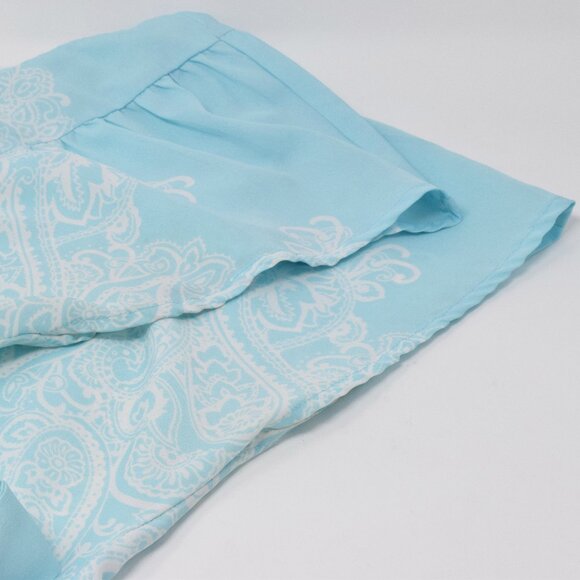 Motherhood Maternity Paisley Top Women Small Belt Blue White Casual Popover Boho - Picture 9 of 15